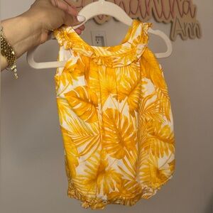 Janie and Jack Yellow Leaf Print Kids Blouse